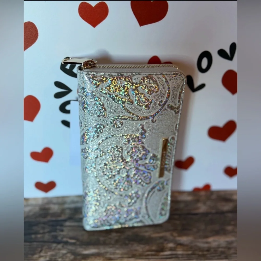 Brahmin Chrome Estonia SURI Wallet Holographic Silver Chrome Sparkle NWT FIRM - Picture 5 of 11